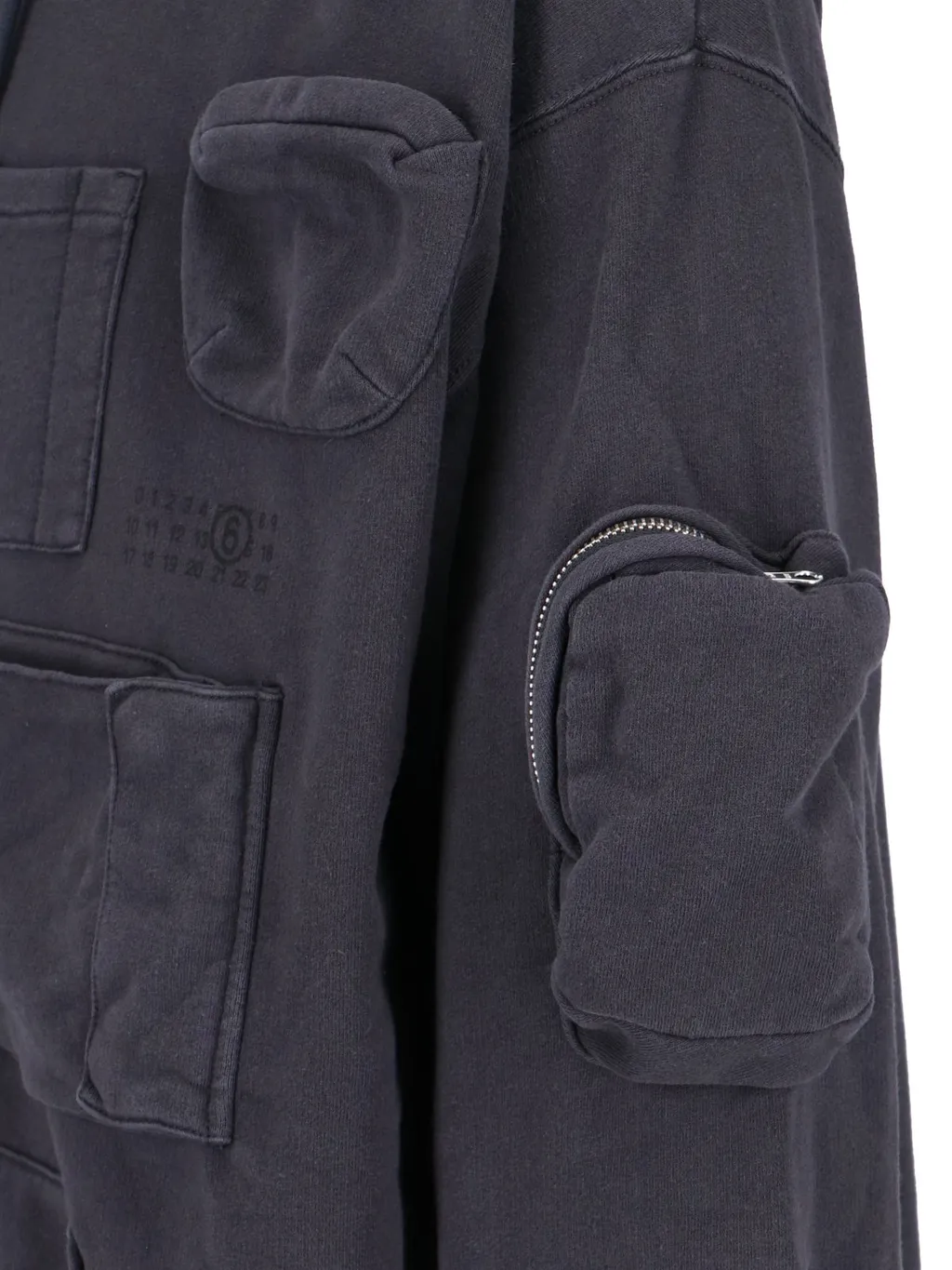 Mm6 Maison Margiela Zipped Drawstring Hoodie