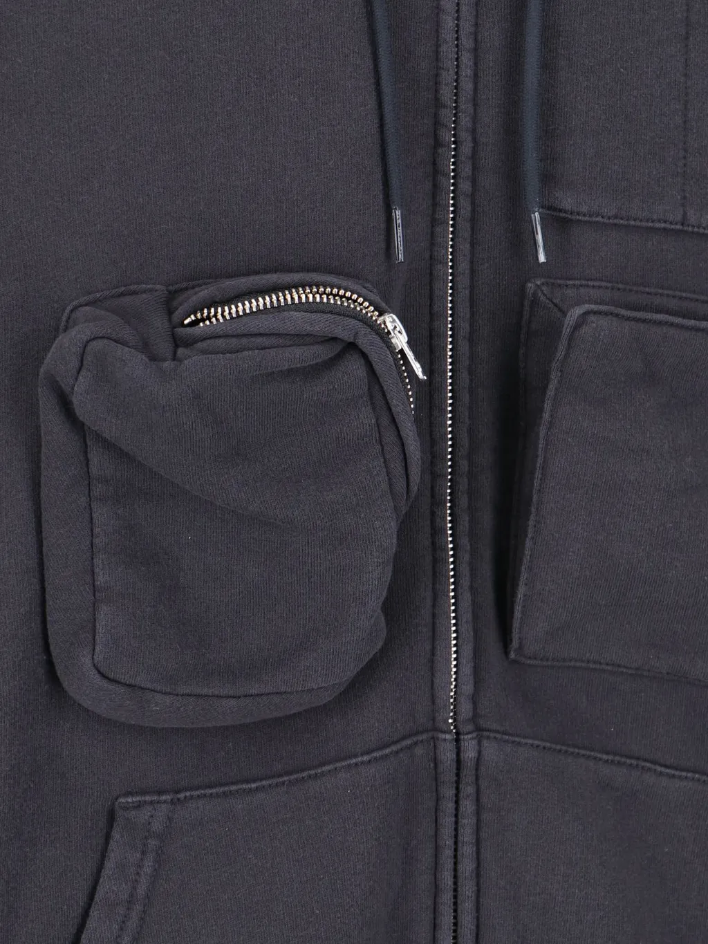 Mm6 Maison Margiela Zipped Drawstring Hoodie