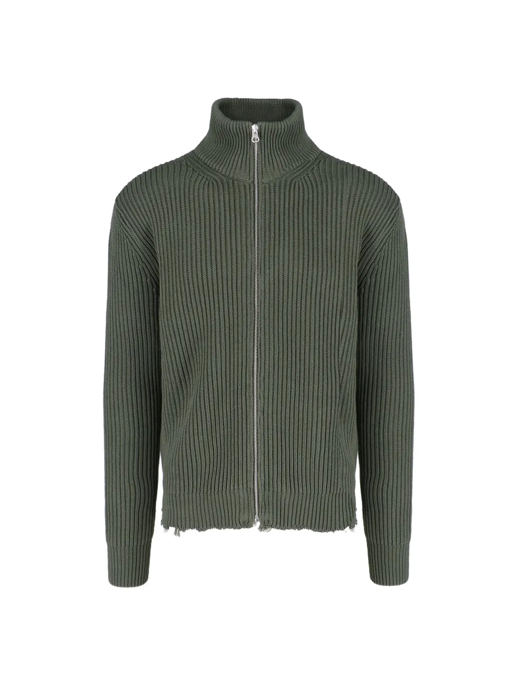 Mm6 Maison Margiela Ribbed-Knit Zipped Cardigan