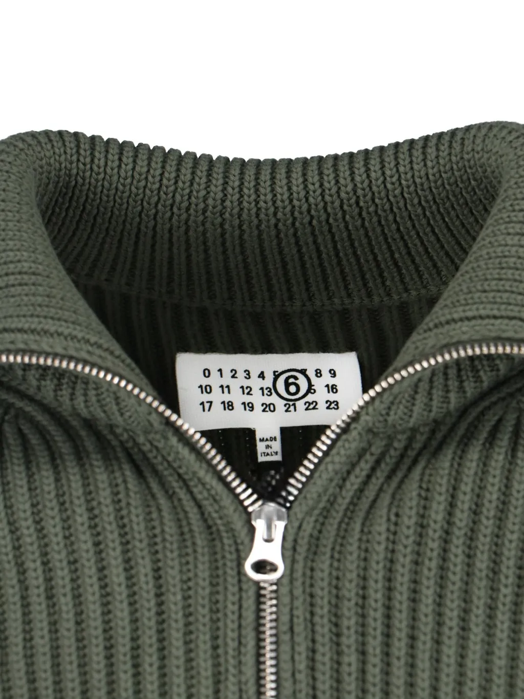Mm6 Maison Margiela Ribbed-Knit Zipped Cardigan