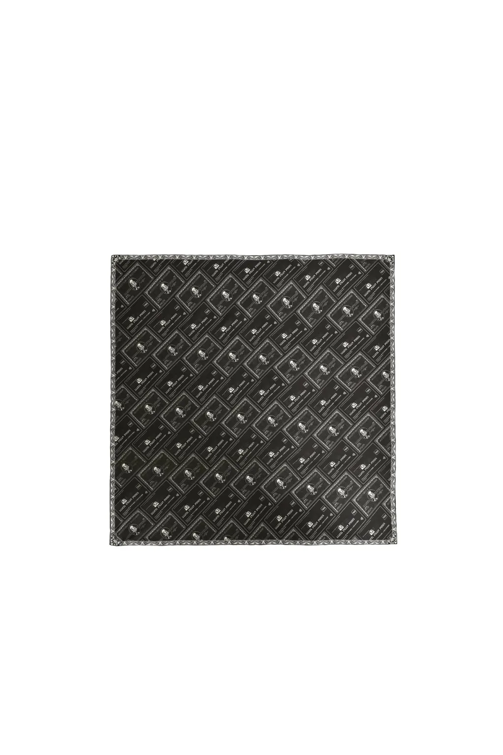 Black Card Silk Scarf / Blk