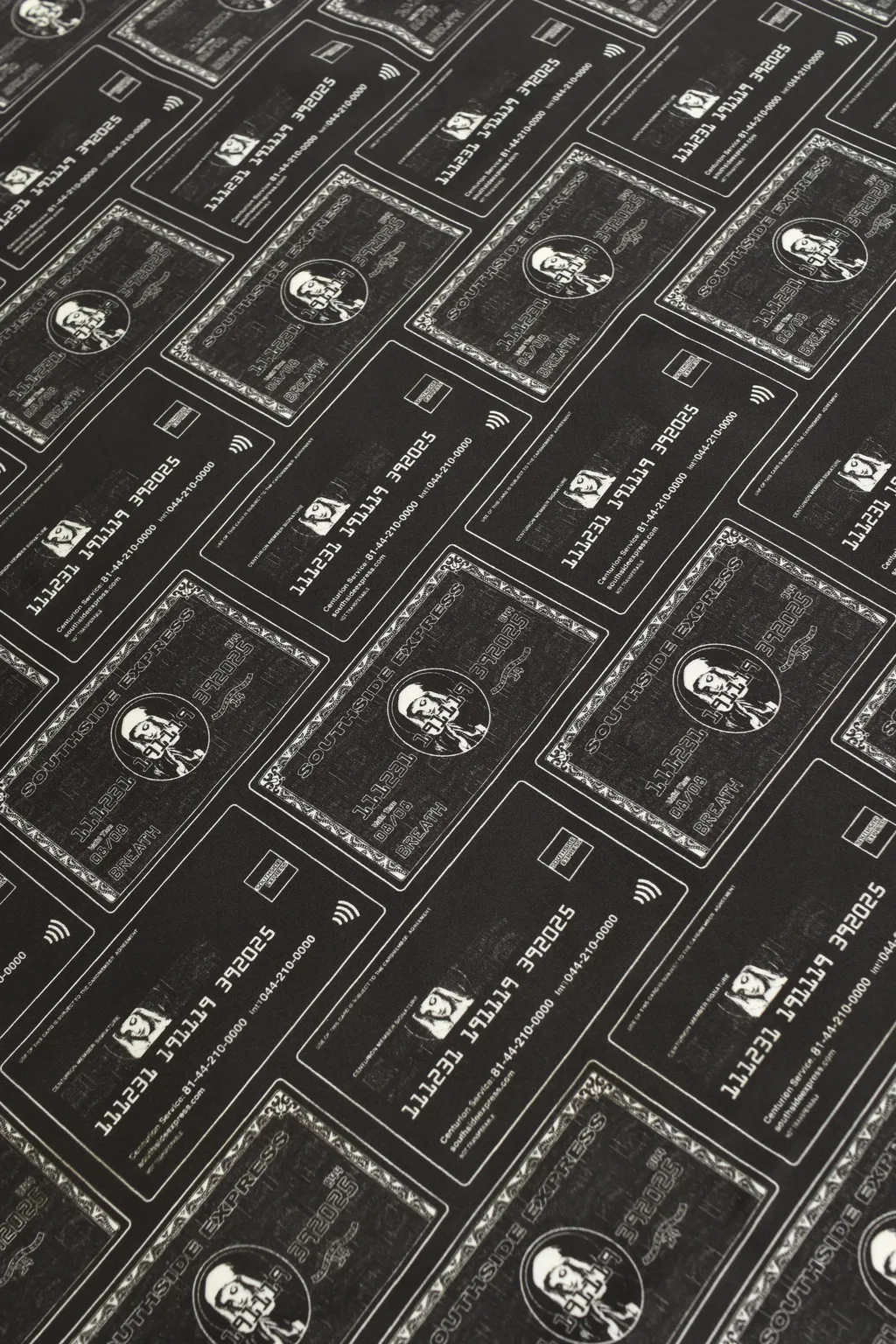 Black Card Silk Scarf / Blk