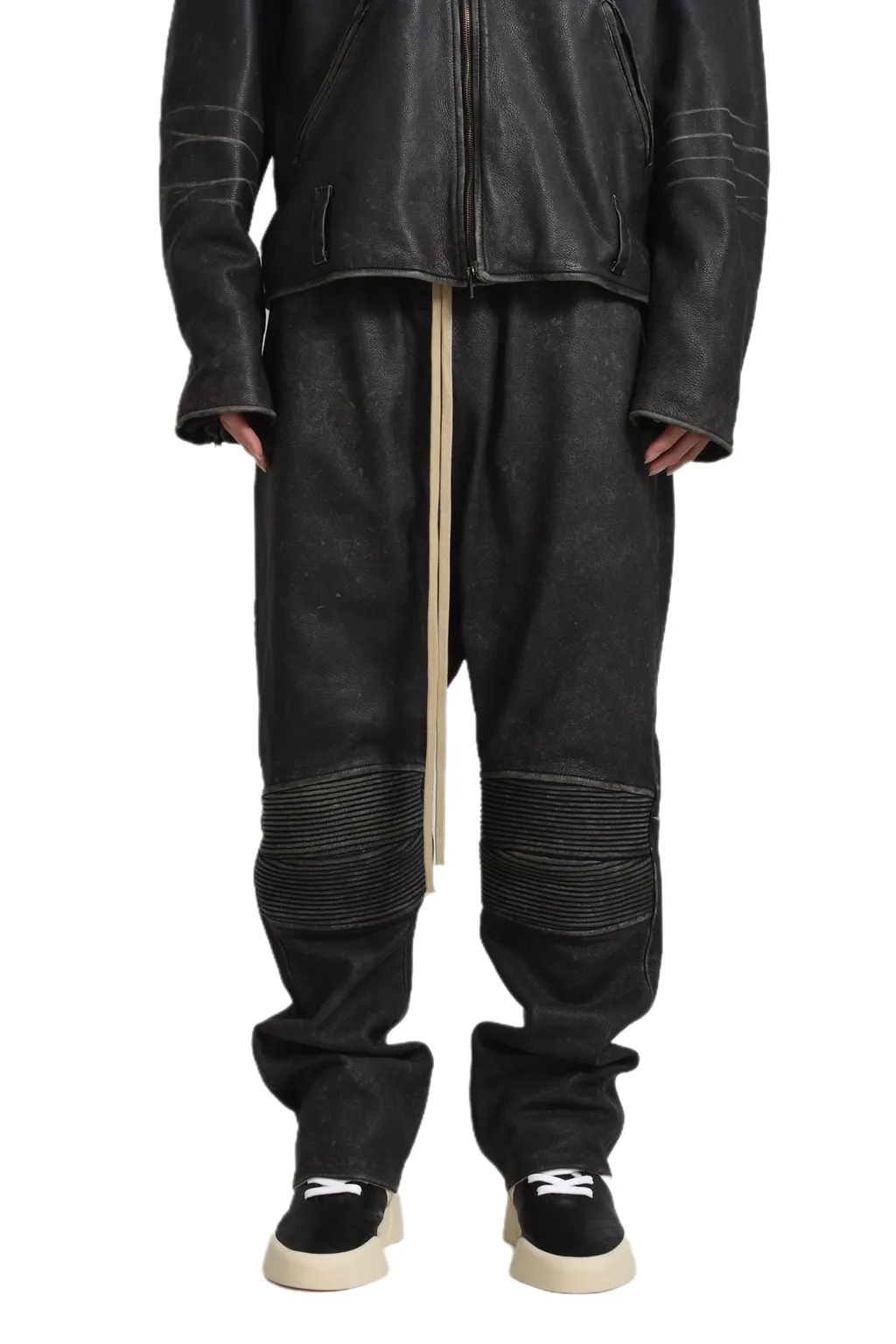 Leather Moto Pants / Black