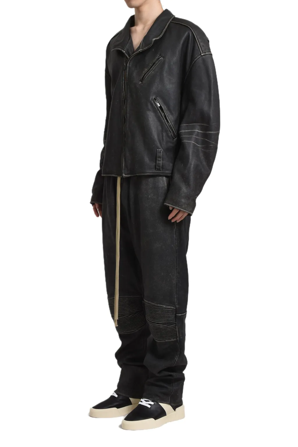 Leather Moto Pants / Black