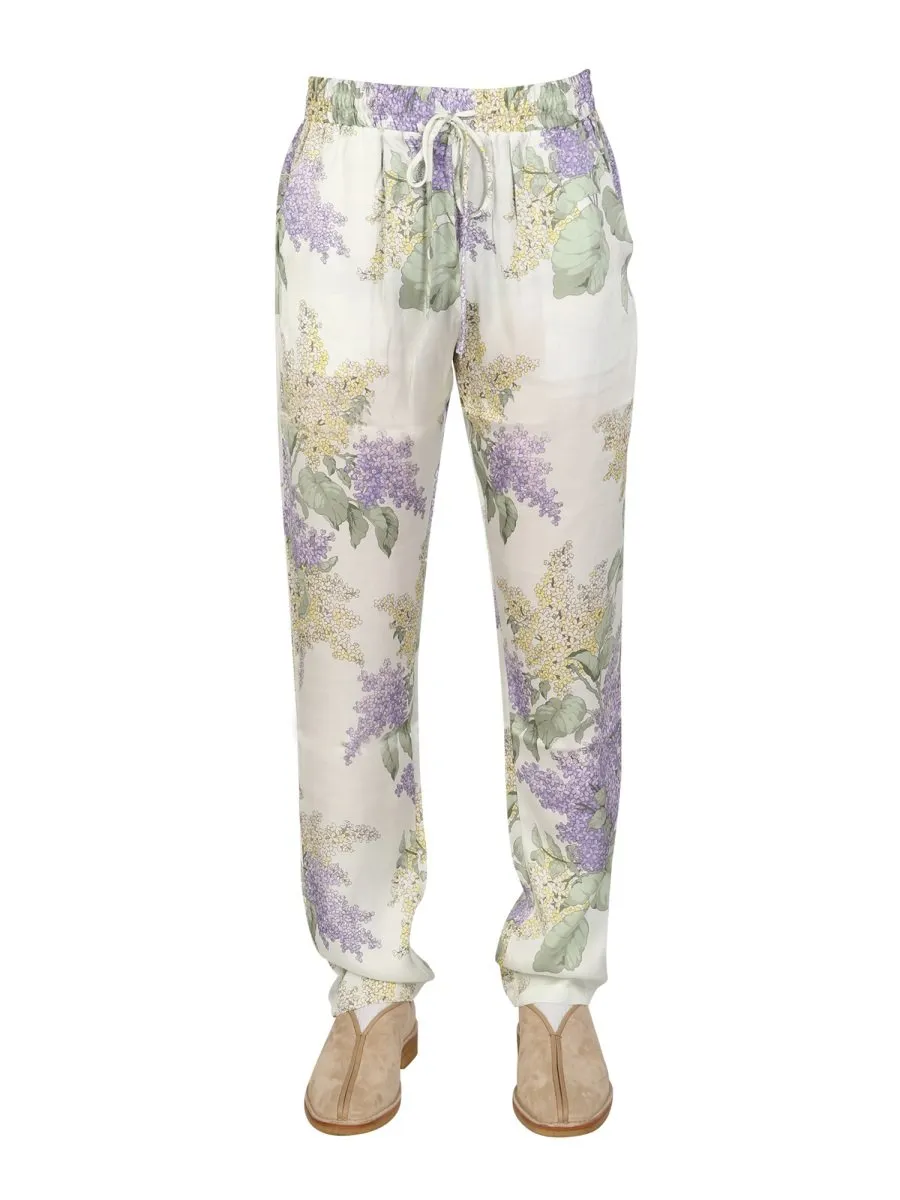 Mouty Floral Print Drawstring Pants