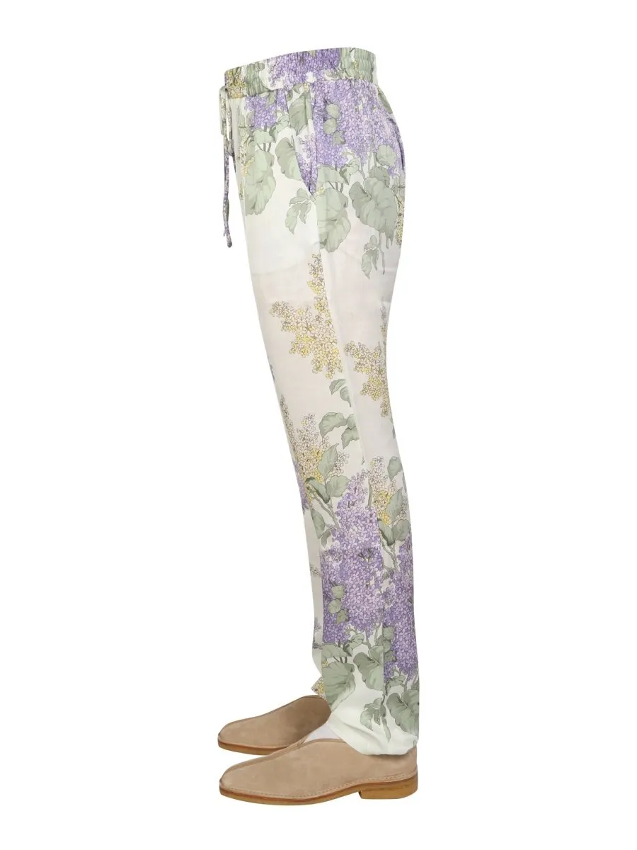 Mouty Floral Print Drawstring Pants