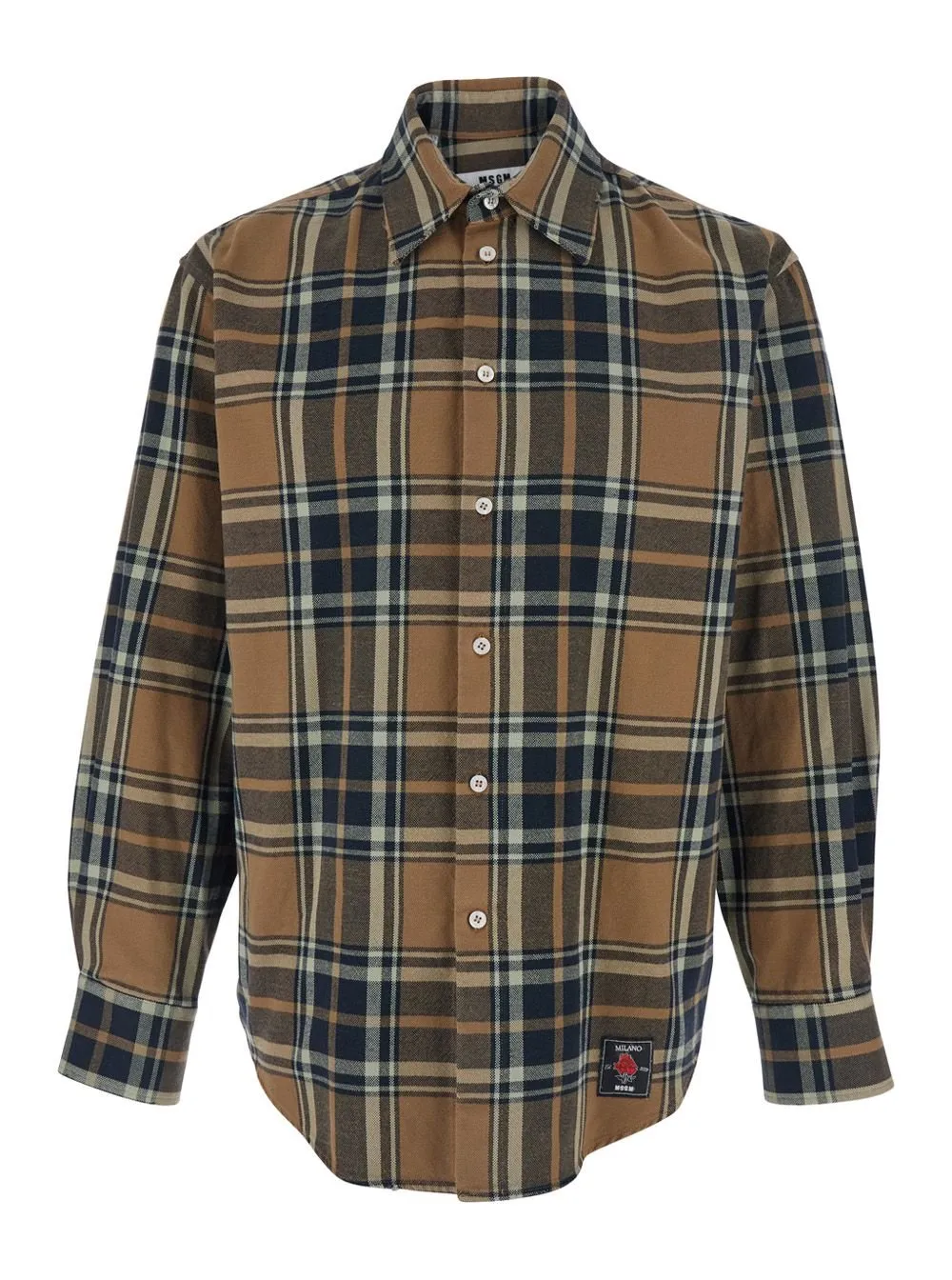 Msgm Long Sleeved Checked Shirt
