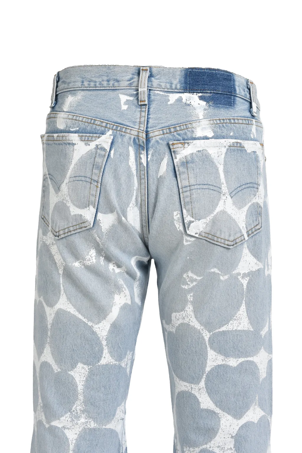 Heart Printed Denim Blu