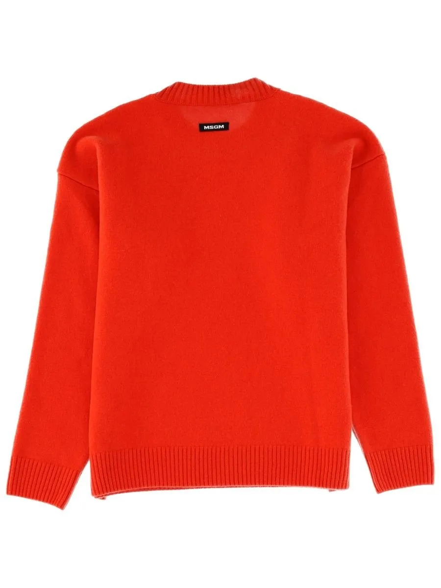 Msgm Crewneck Knitted Jumper
