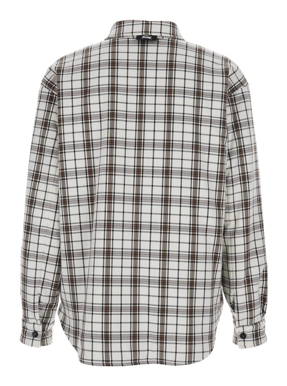 Msgm Logo Embroidered Checked Reversible Shirt