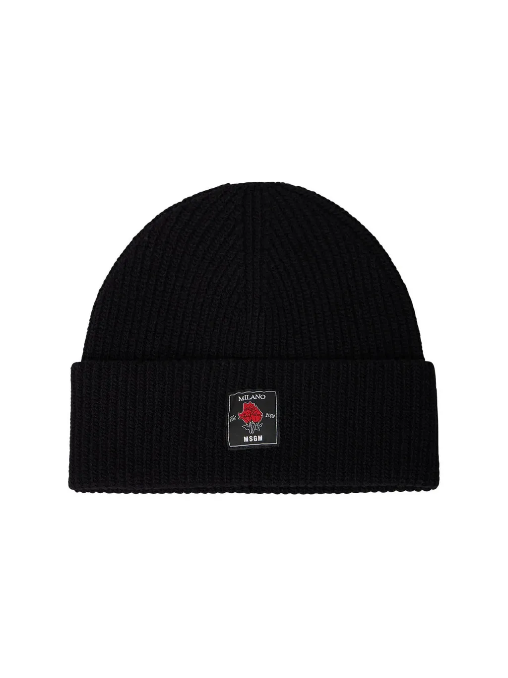 Msgm Logo Patch Ribbed-Knit Beanie