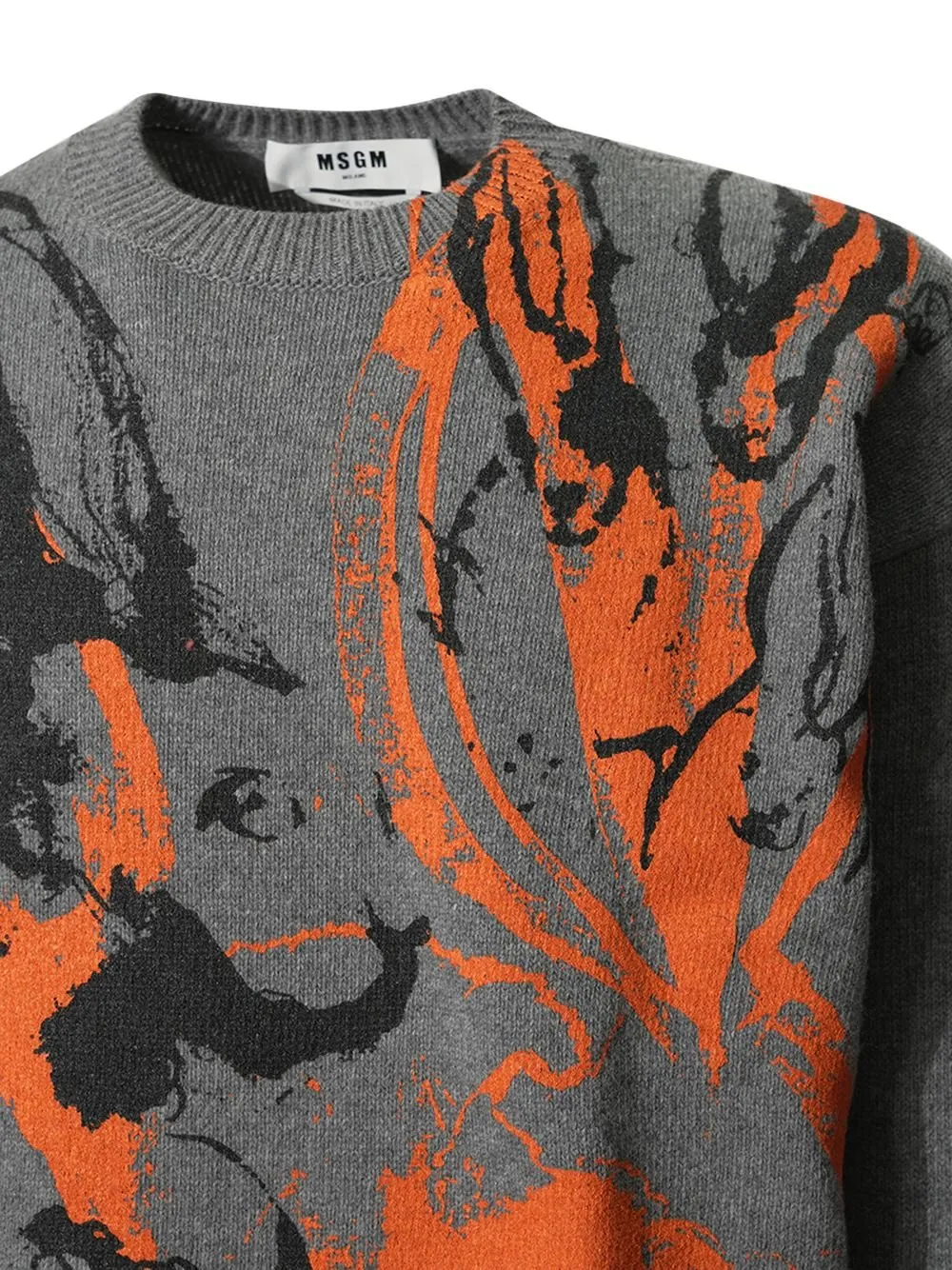 Msgm Sketched Bunnies Print Sweater