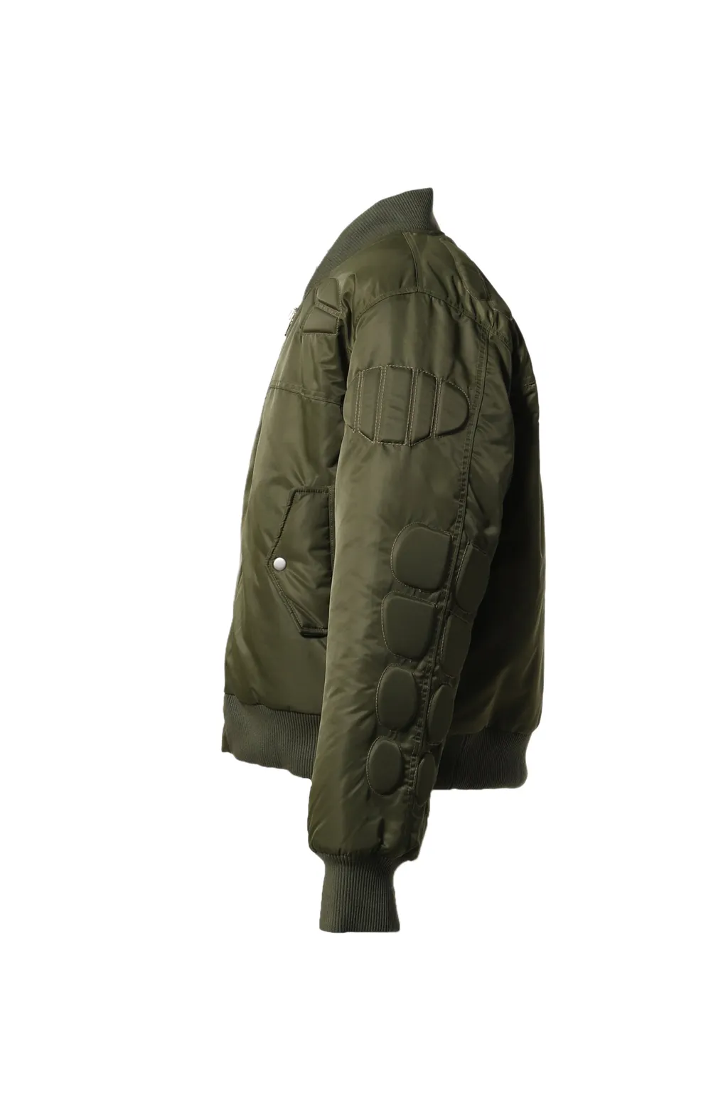 Satin Ma-1 Moto Jacket / Grn