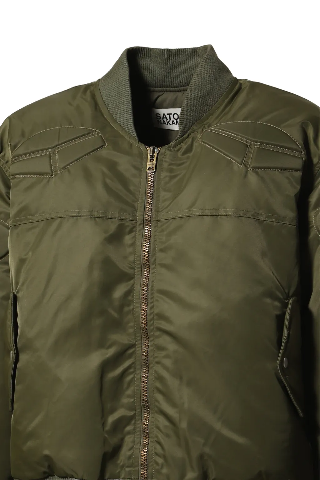 Satin Ma-1 Moto Jacket / Grn