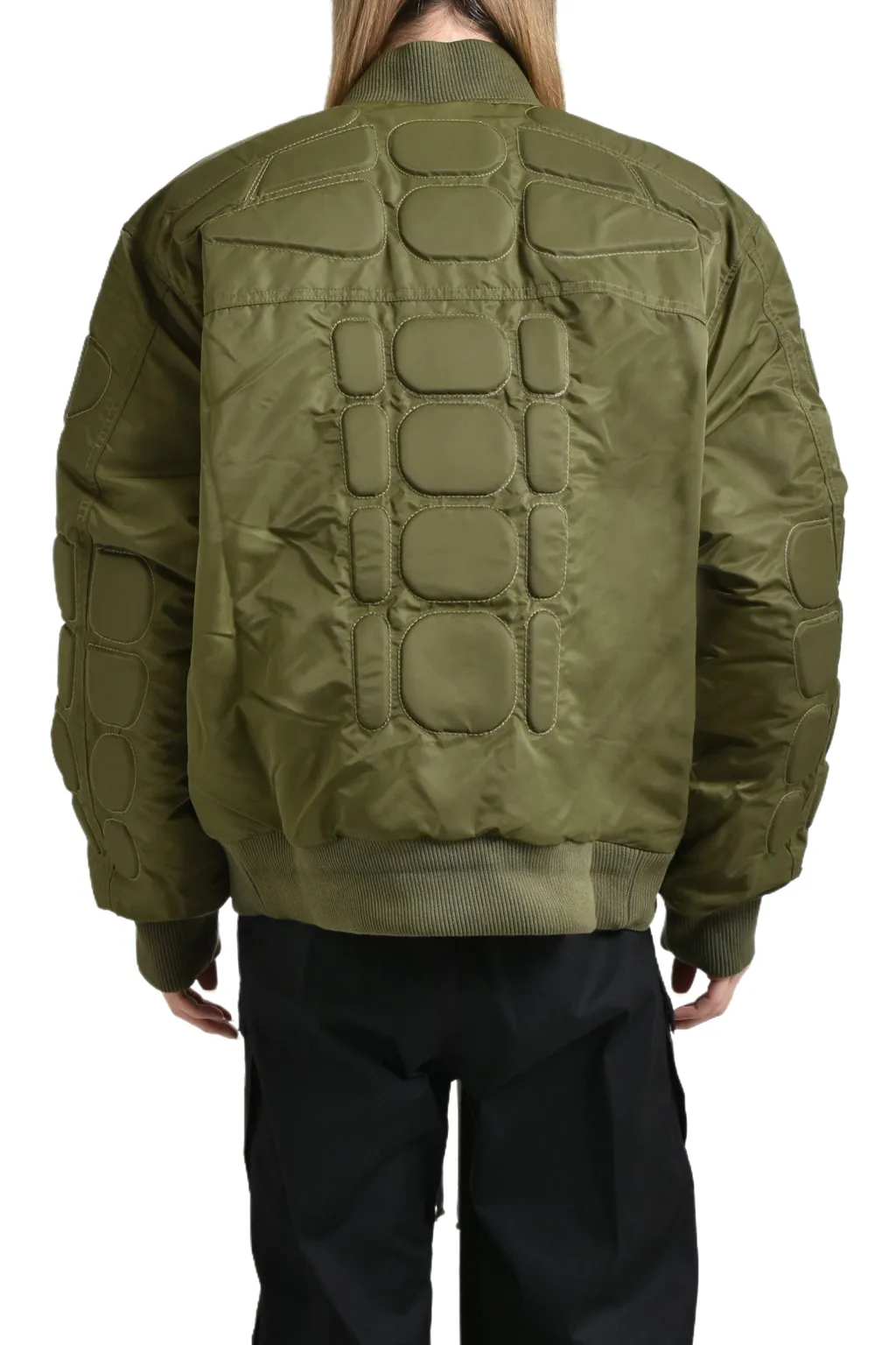 Satin Ma-1 Moto Jacket / Grn