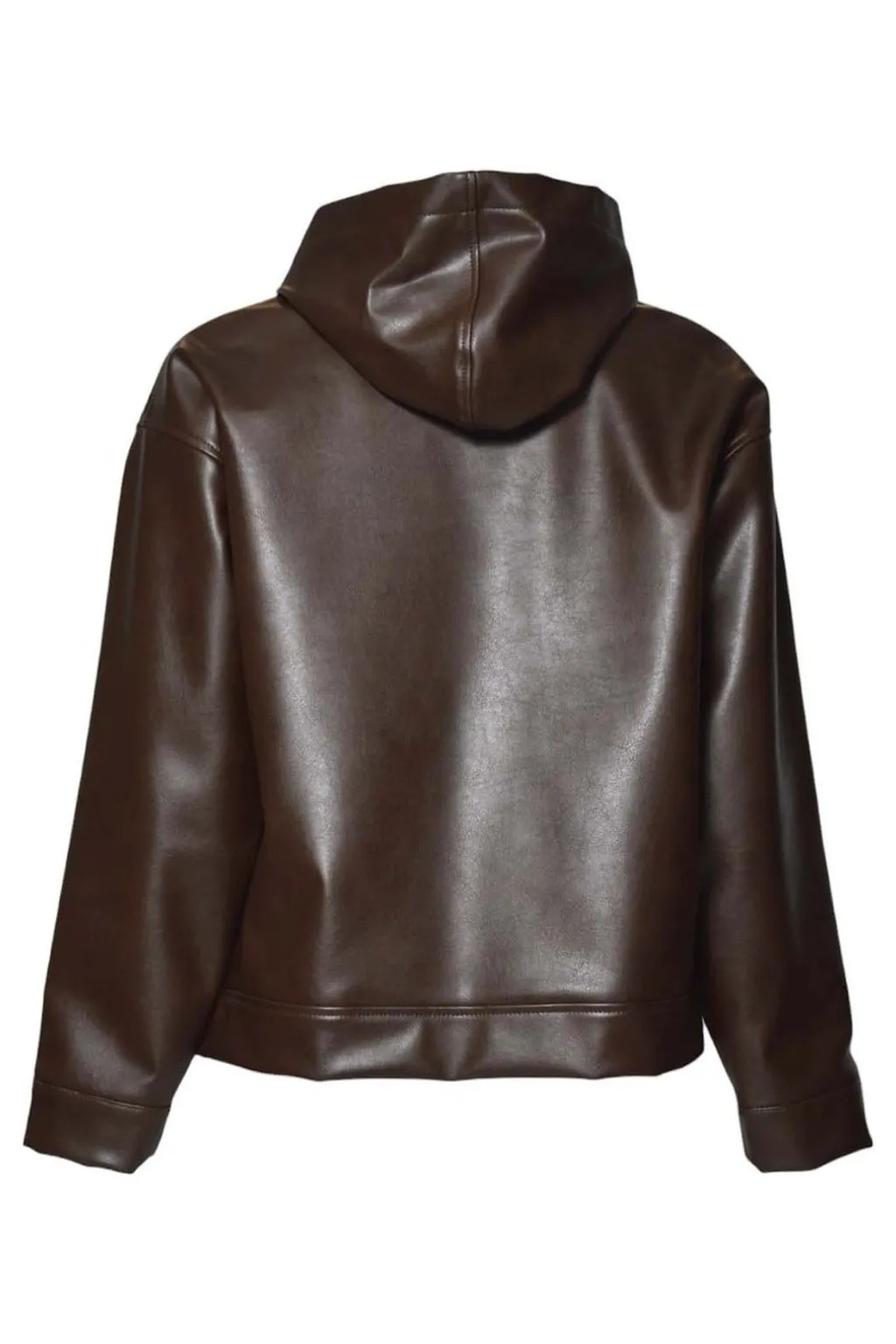 Msgm Textured Faux Leather Hooded Jacket