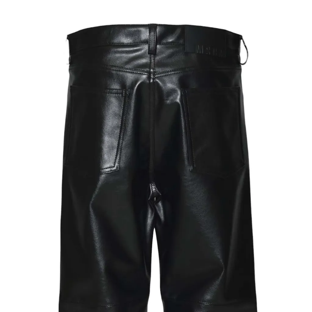 Msgm Textured Faux Leather Trousers
