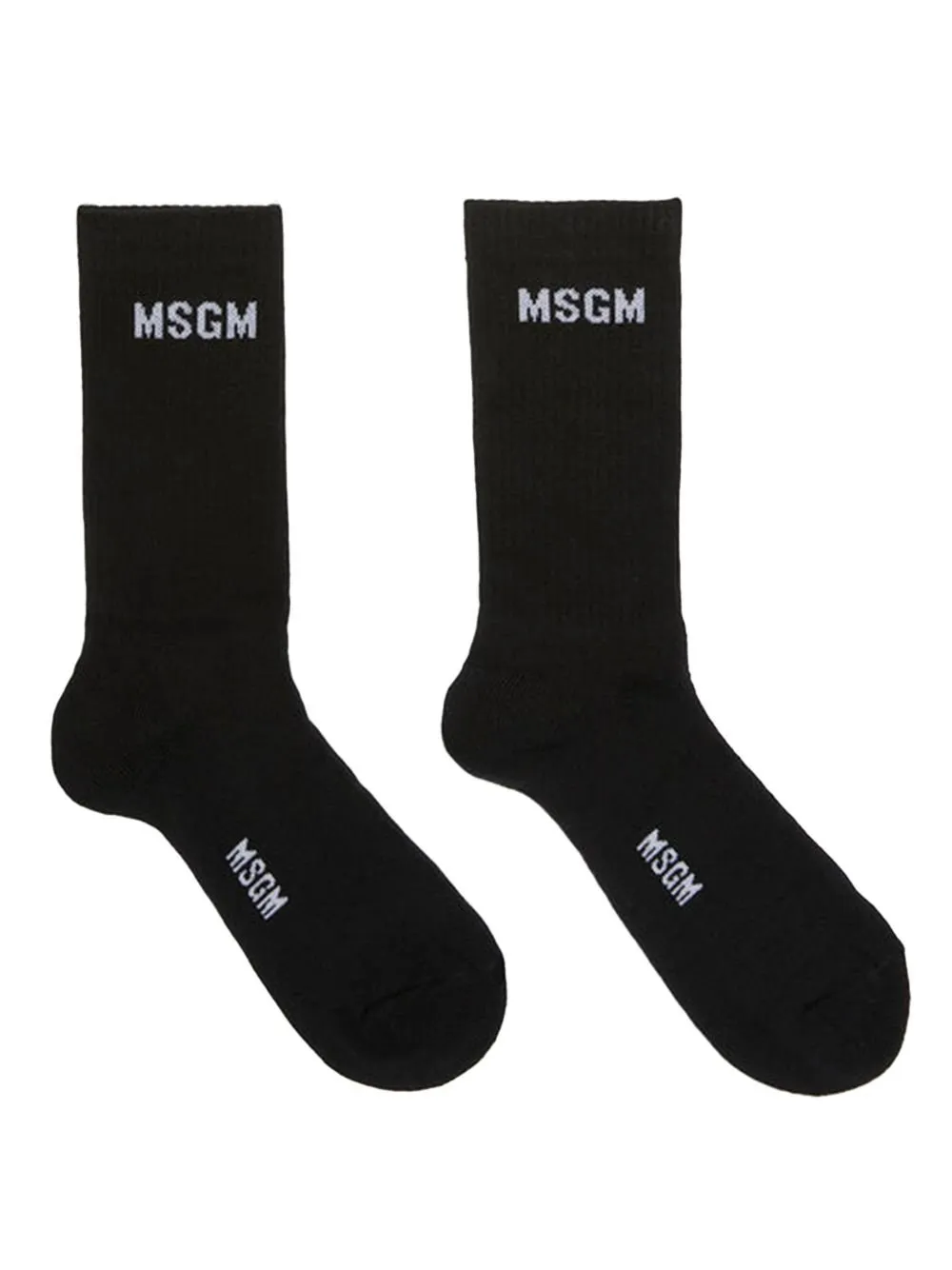 Msgm Logo Jacquard Ribbed Socks