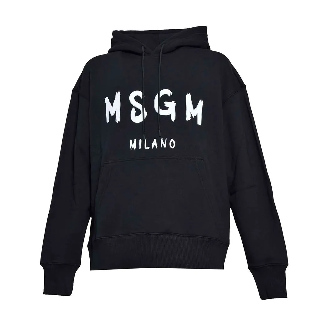 Msgm Logo Printed Drawstring Hoodie