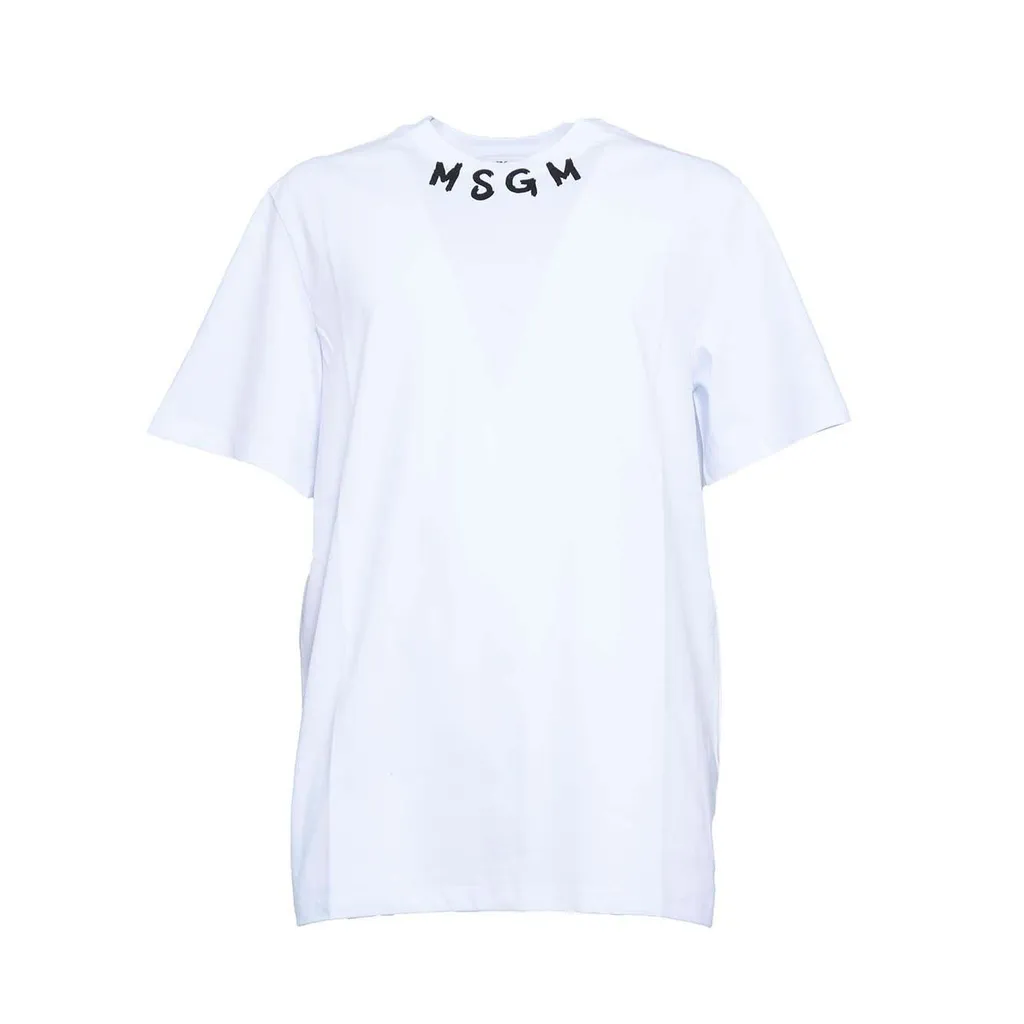Msgm Logo Printed Crewneck T-Shirt
