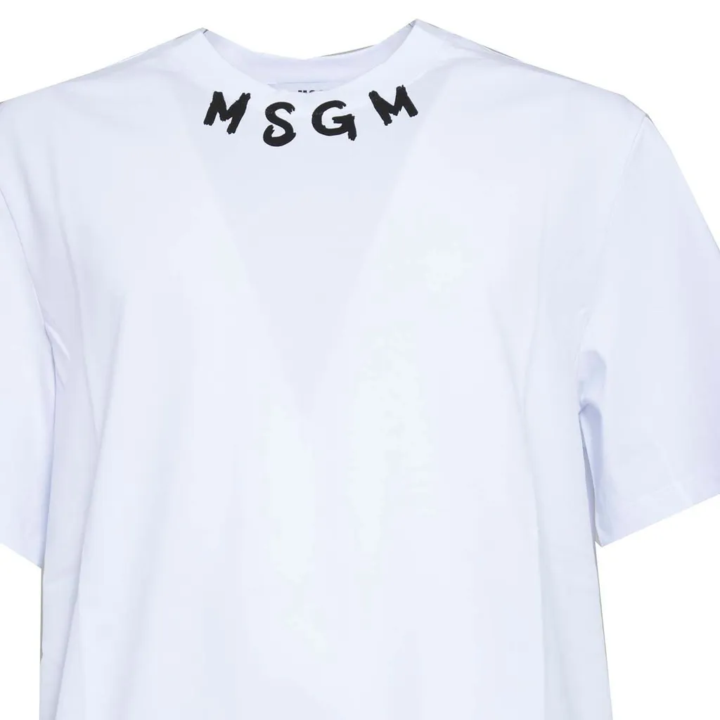 Msgm Logo Printed Crewneck T-Shirt
