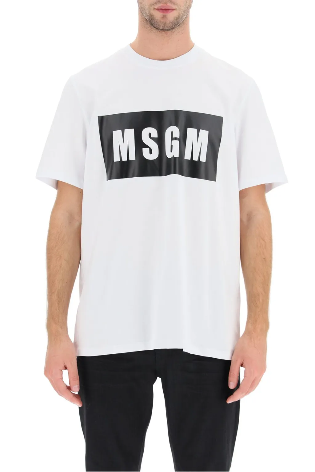 Msgm Logo Printed Crewneck T-Shirt