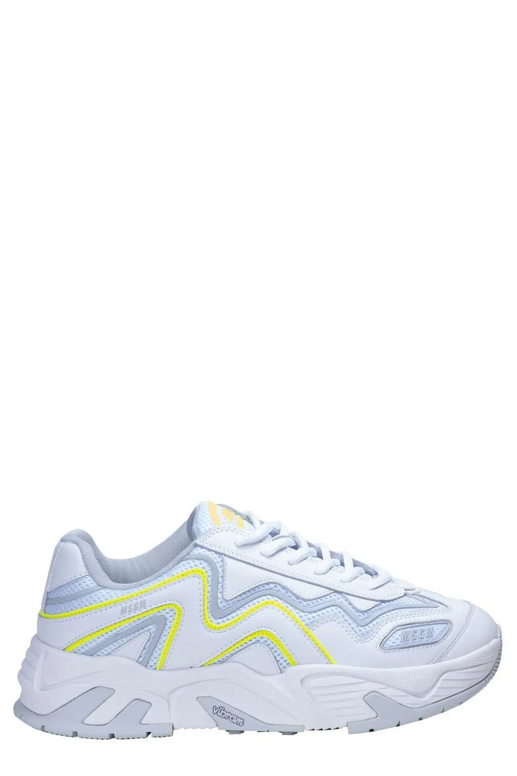 Msgm Round Toe Lace-Up Sneakers