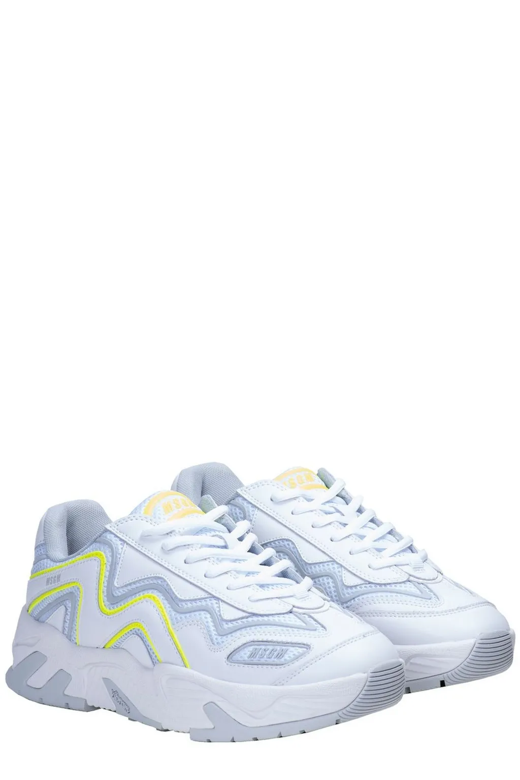 Msgm Round Toe Lace-Up Sneakers