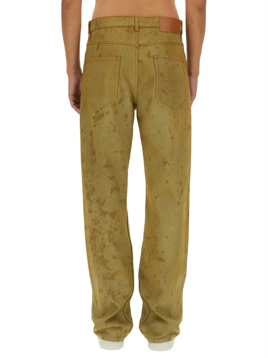 Msgm Logo-Patch Tie-Dyed Printed Jeans