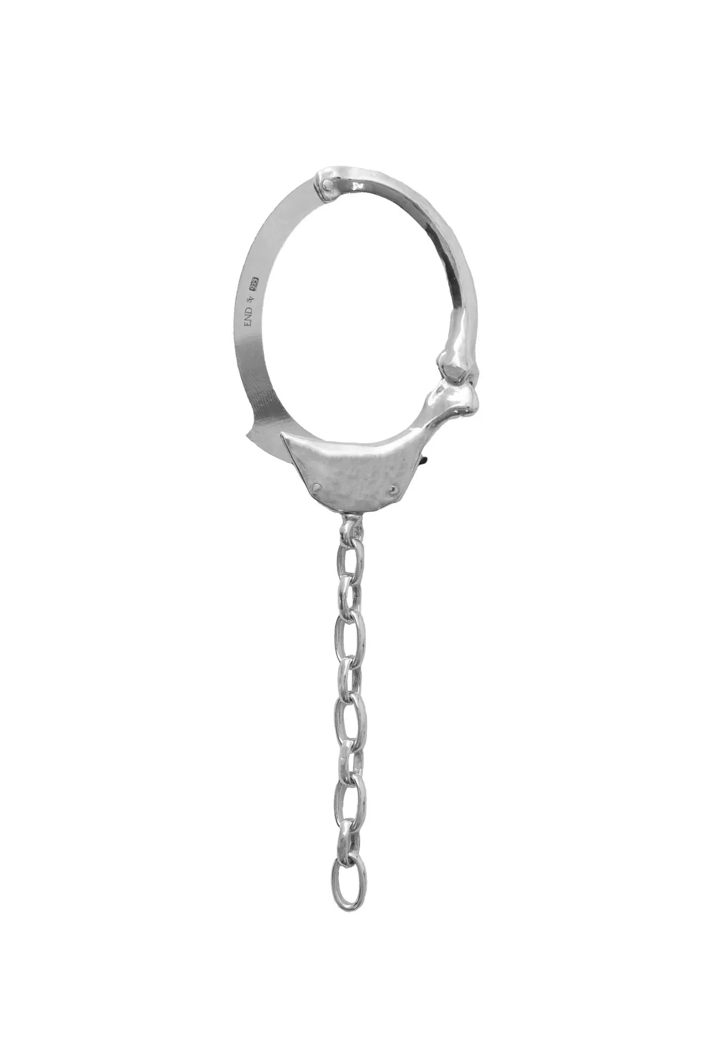 Bone Shaped Handcuffs Bracelet.-S- / Sil