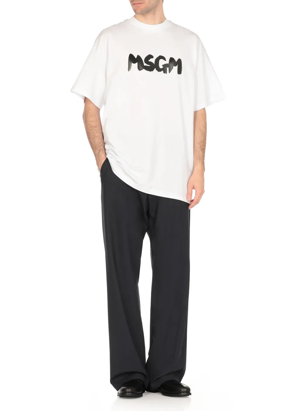 Msgm Logo-Printed Crewneck T-Shirt