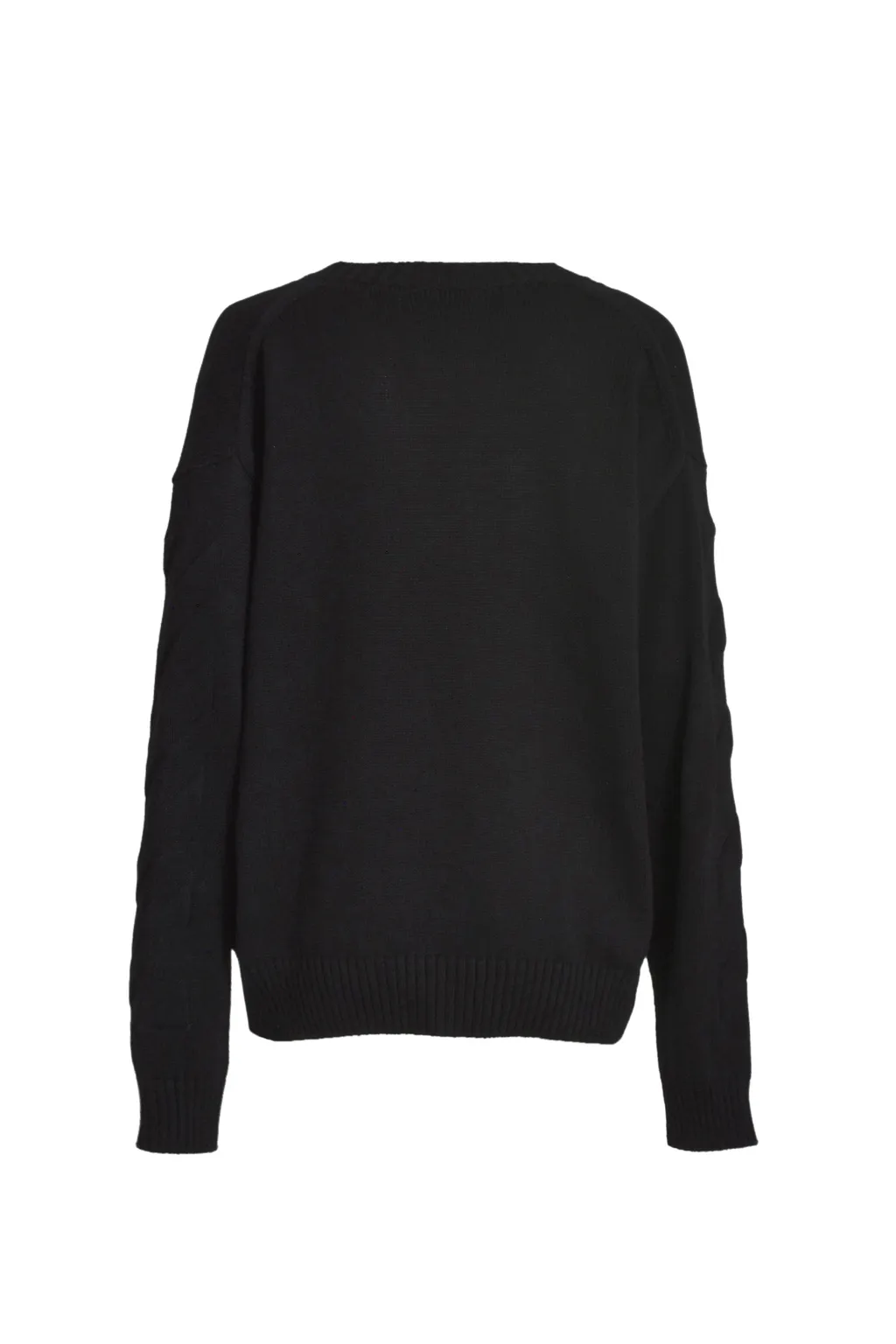 3D Diag Knit Crewneck / Blk Blk