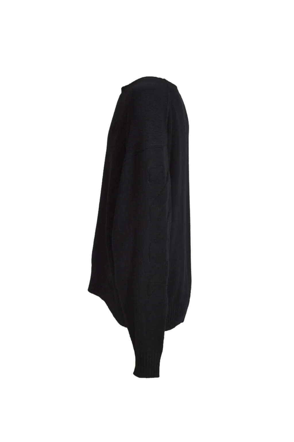 3D Diag Knit Crewneck / Blk Blk