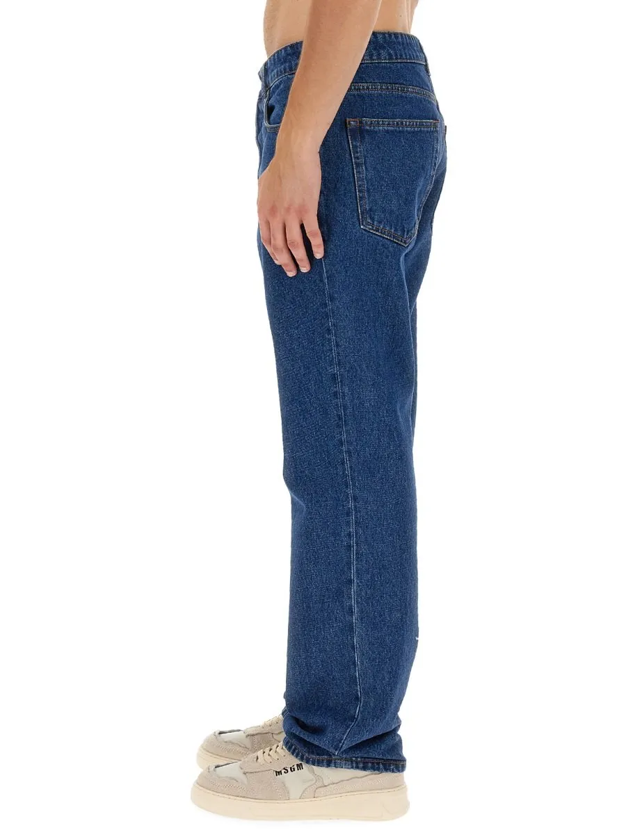 Msgm Logo Embroidered Straight-Leg Jeans