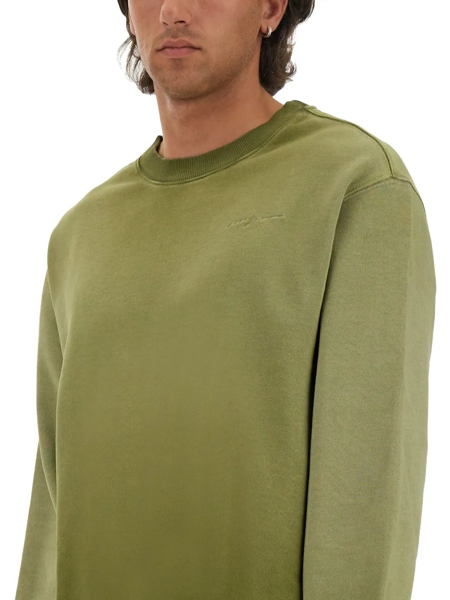 Msgm Logo Embroidered Crewneck Sweatshirt
