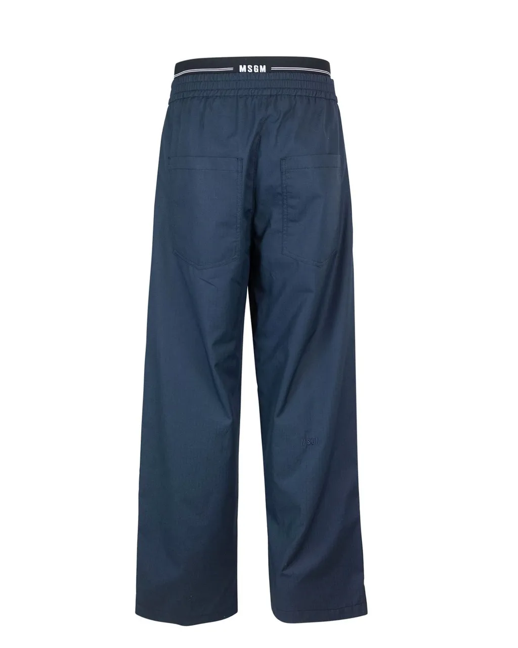 Msgm Logo Waistband Straight Leg Trousers