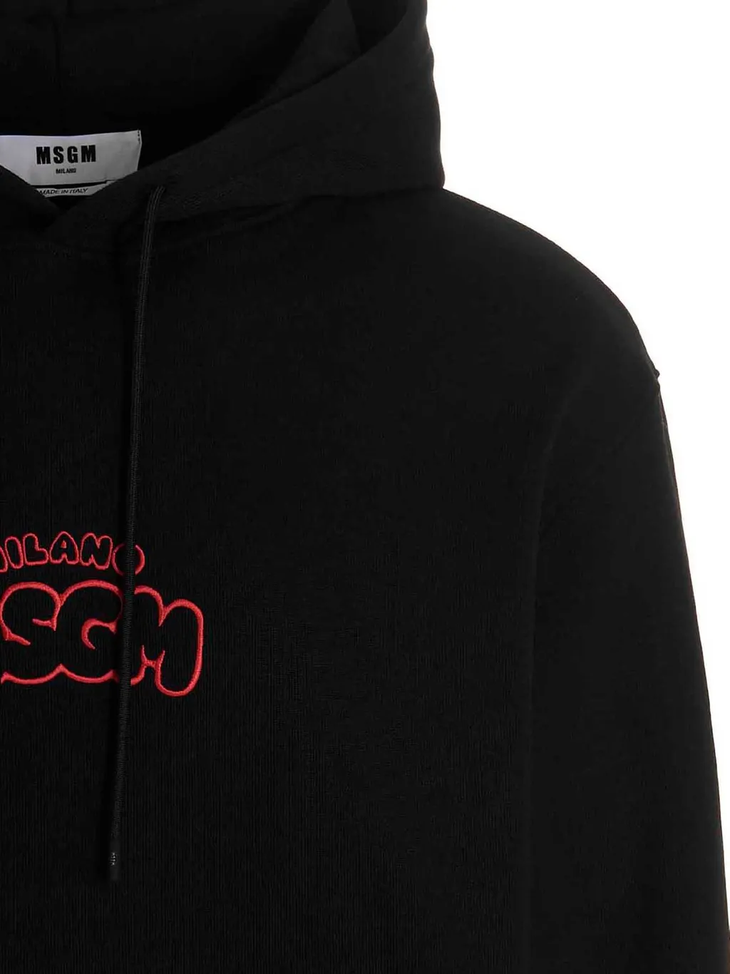 Msgm Logo Embroidered Drawstring Hoodie
