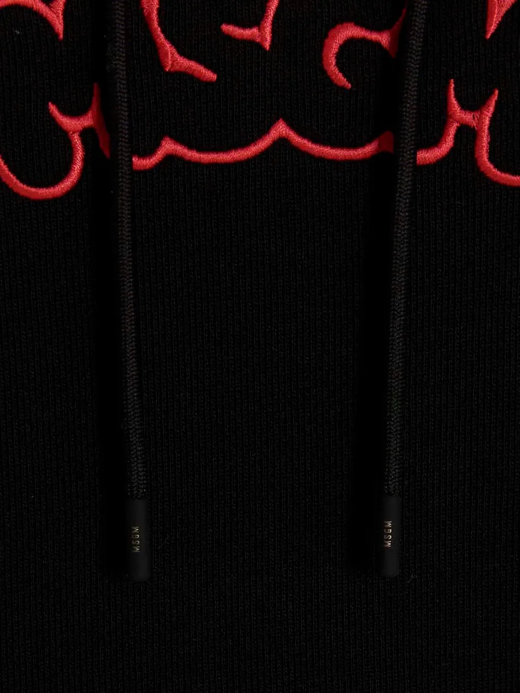 Msgm Logo Embroidered Drawstring Hoodie
