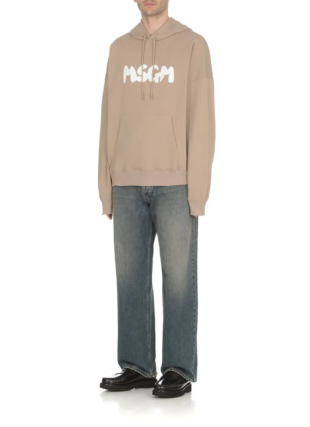 Msgm Logo Printed Drawstring Hoodie