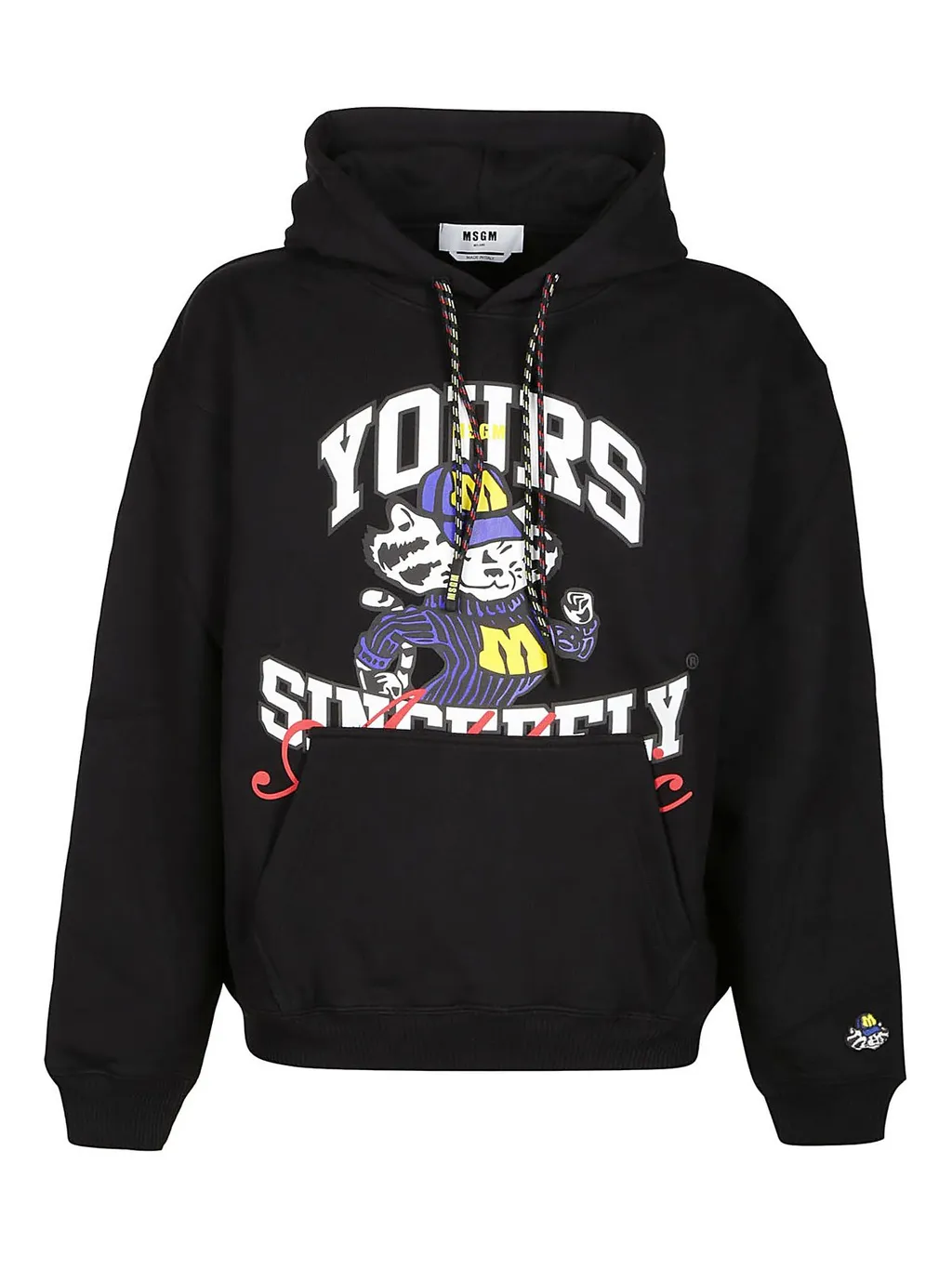 Msgm Graphic Printed Drawstring Hoodie