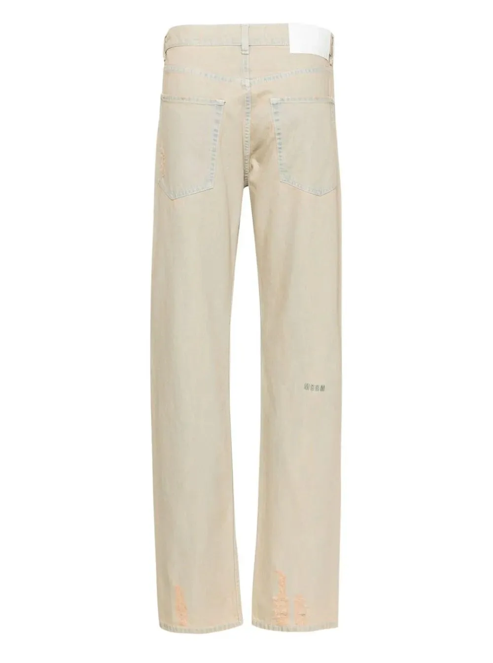 Msgm Mid-Rise Straight-Leg Distressed Jeans