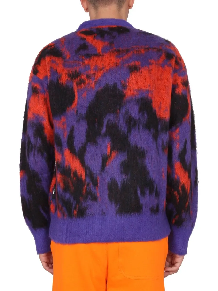 Msgm Abstract Printed Long-Sleeved Cardigan