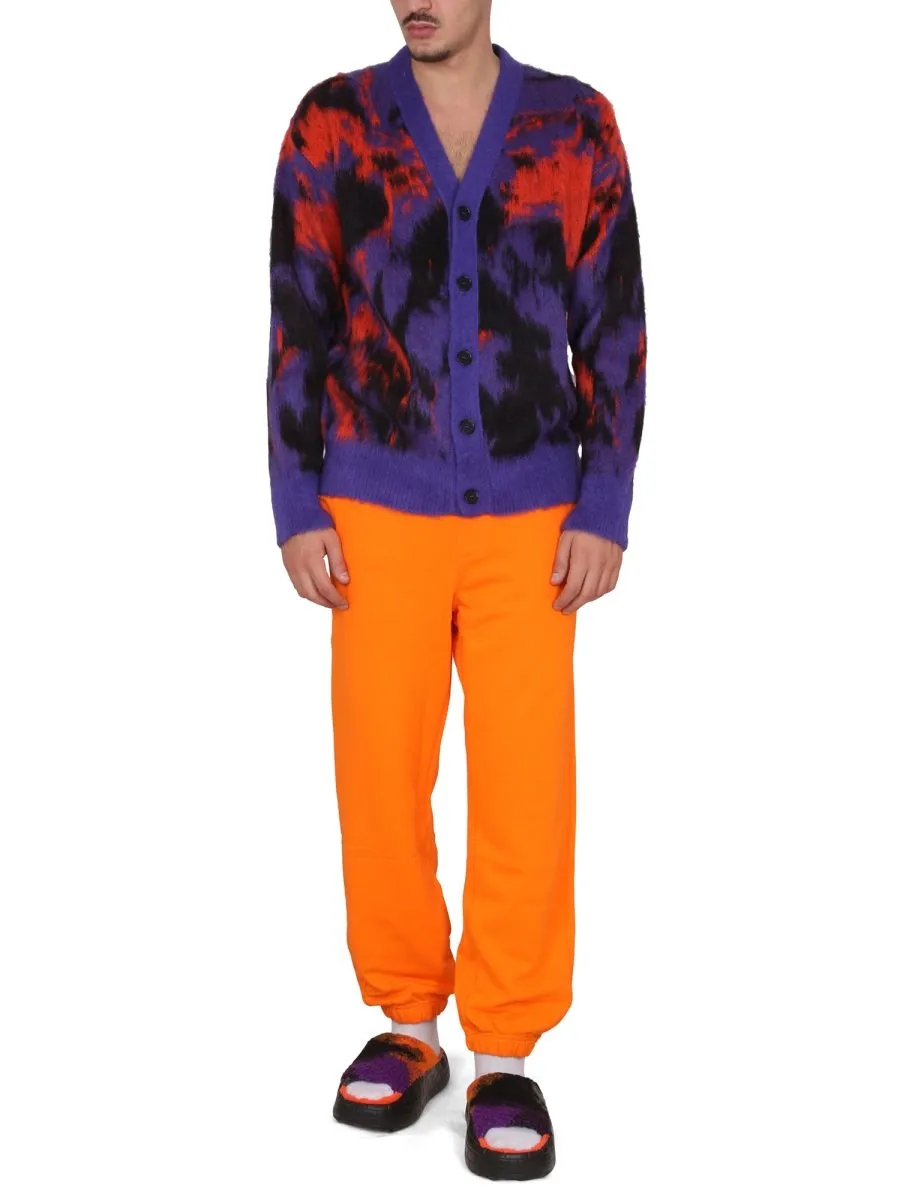 Msgm Abstract Printed Long-Sleeved Cardigan