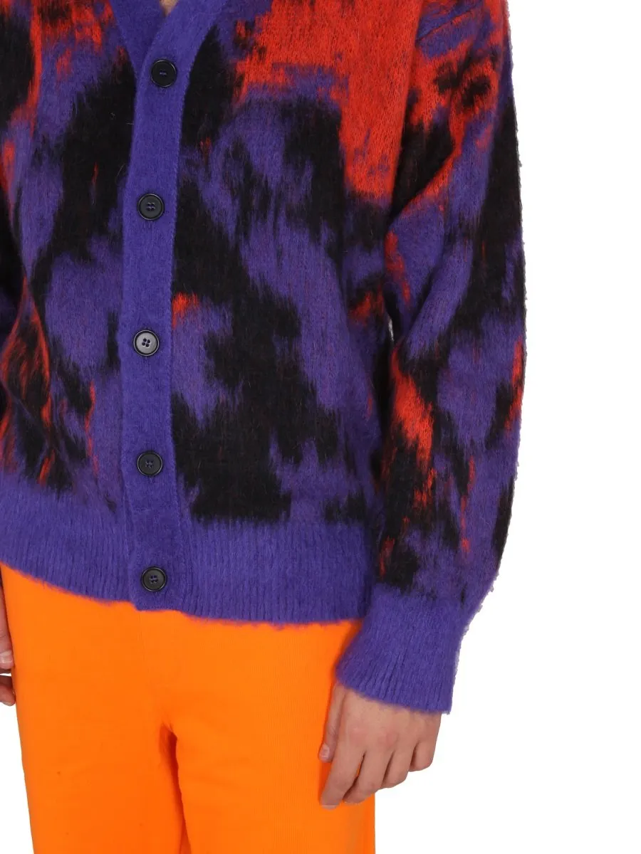 Msgm Abstract Printed Long-Sleeved Cardigan