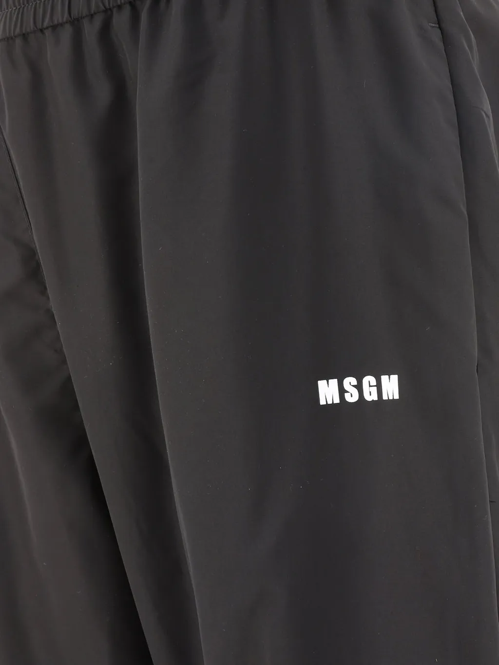 Msgm Logo Printed Elastic Waist Pants