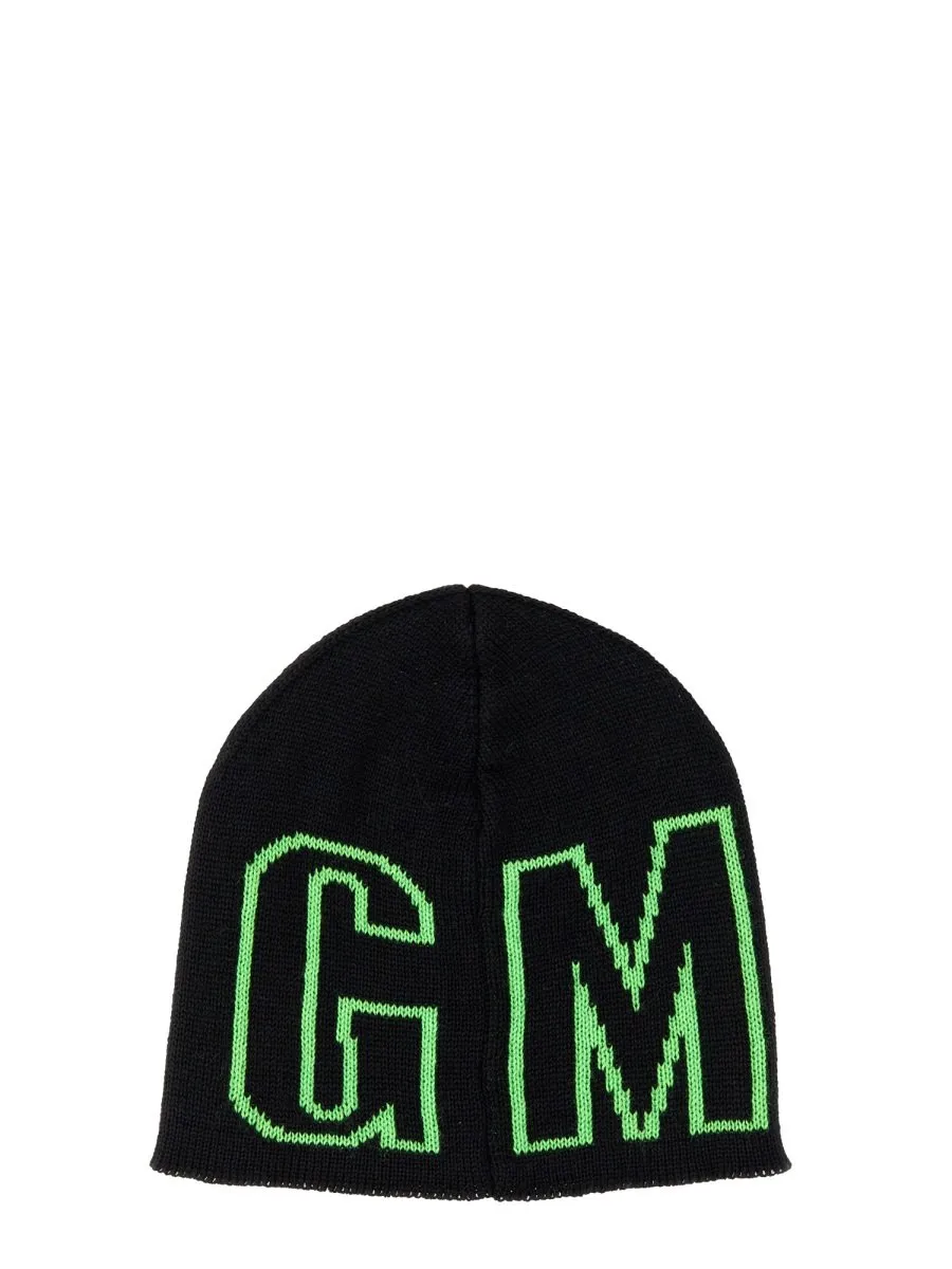 Msgm Logo Intarsia Knit Beanie
