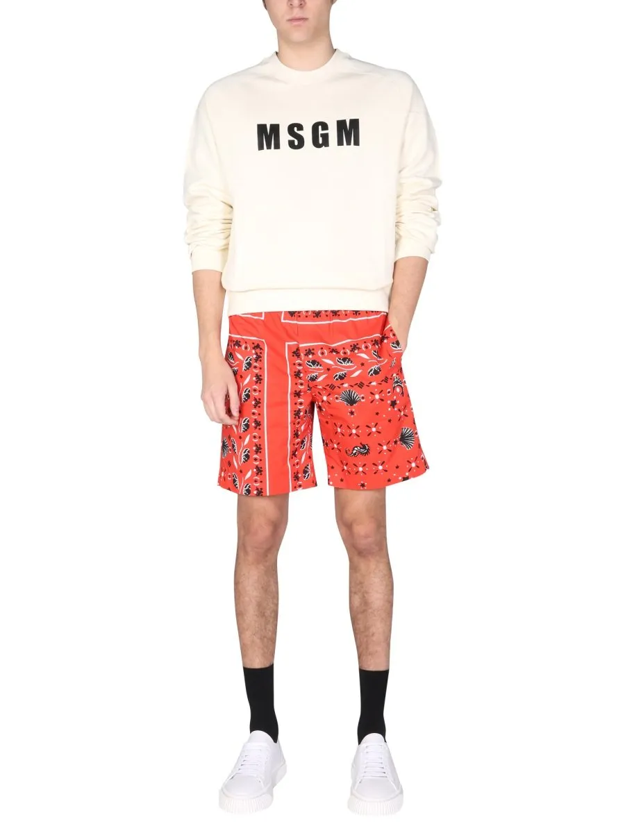 Msgm Logo Printed Crewneck Sweatshirt