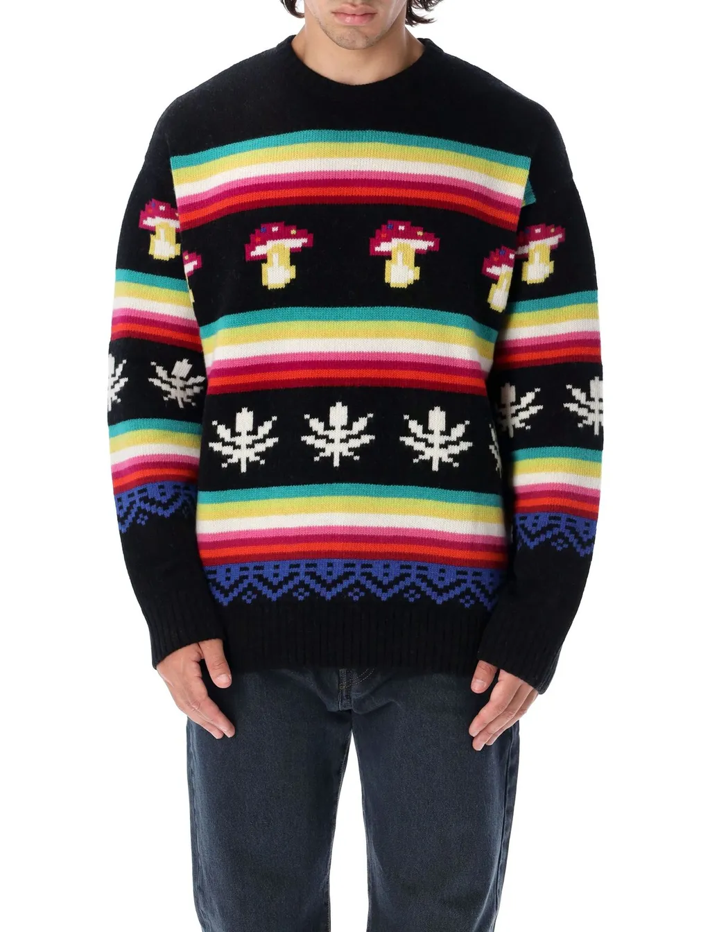 Msgm Patterned Jacquard Knitted Jumper