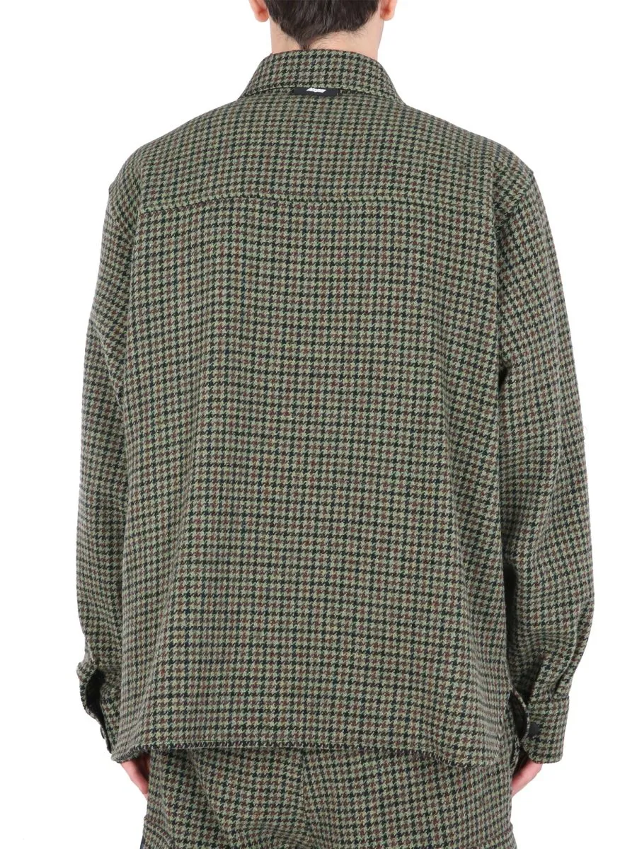 Msgm Logo Tag Check Shirt