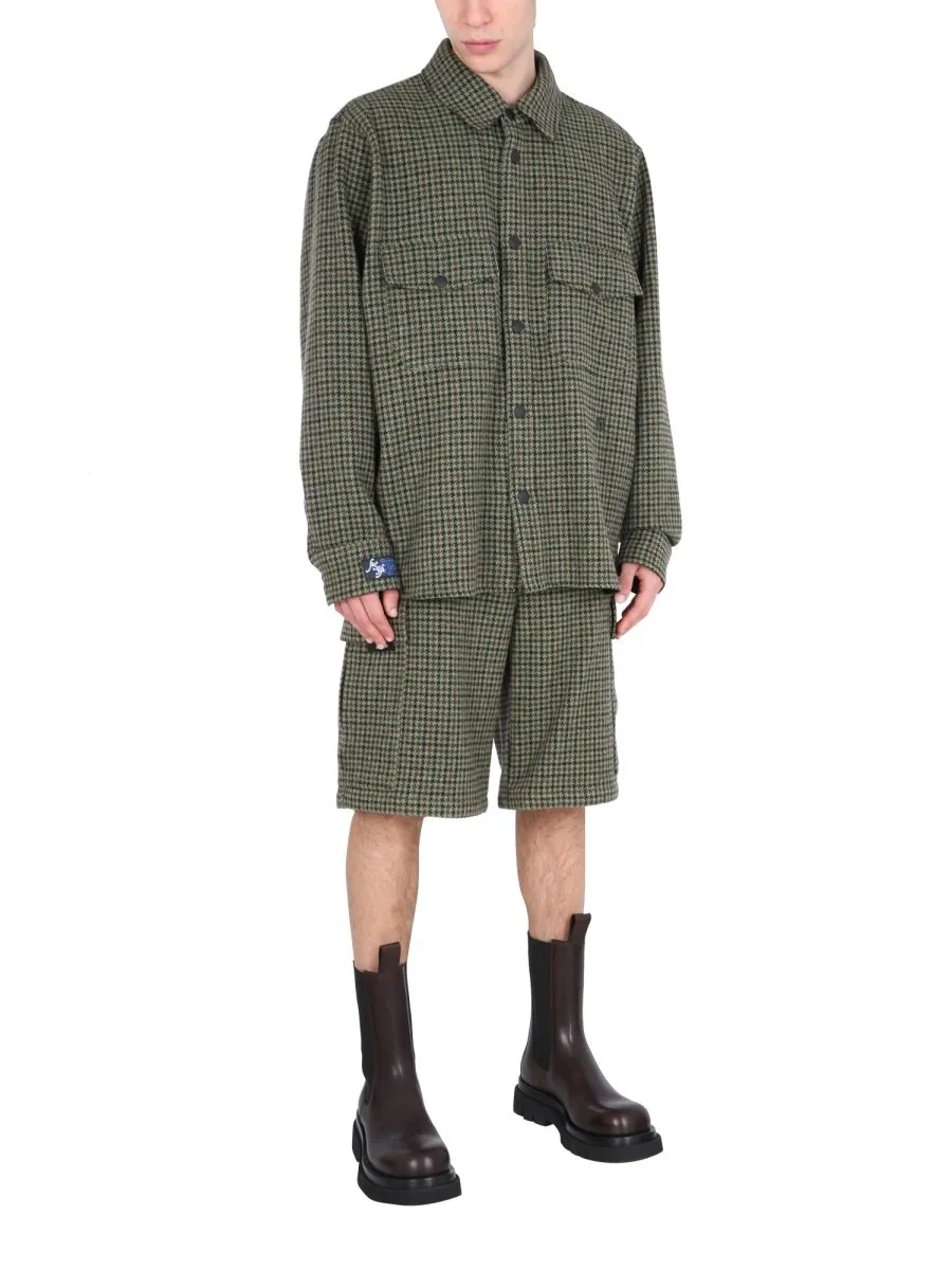 Msgm Logo Tag Check Shirt